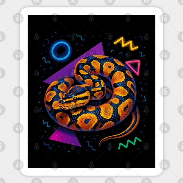 Retro Neon Albino Ball Python Sticker by Reptiq's Store
